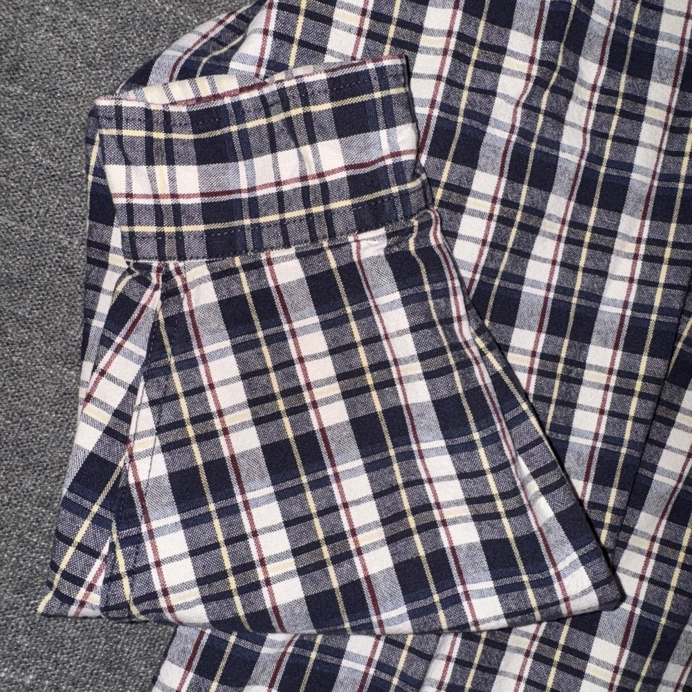 Eddie Bauer Men's Size L White Blue Yellow Red Plaid‎ Long Sleeve Button  Shirt - Picture 5 of 6